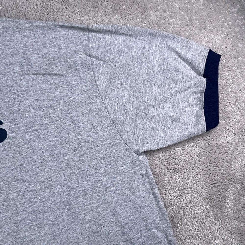 Vintage Adidas Shirt Mens XL Grey Blue Spellout Logo Ringer Tee Y2K